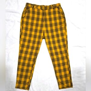 Hot Topic Yellow And Black Plaid Pants